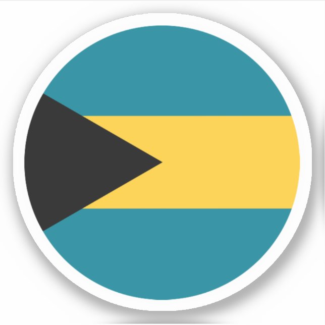 Bahamas Flag Round Sticker (Front)
