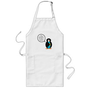 Bahamas Flag Talking Penguin Long Apron