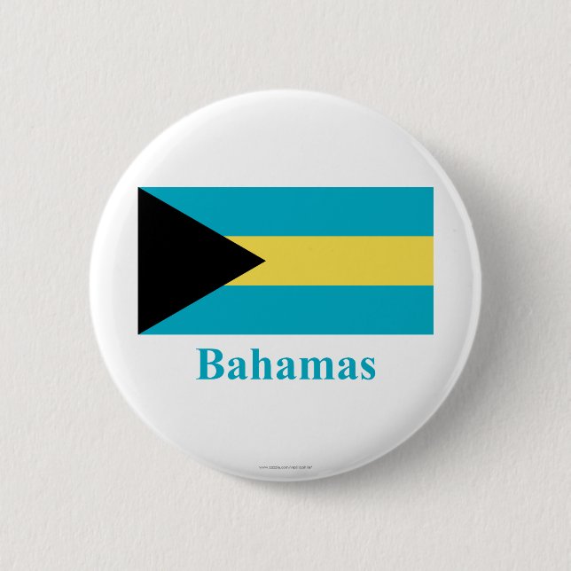 Bahamas Flag with Name 6 Cm Round Badge (Front)