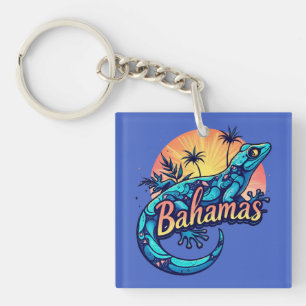 Bahamas Gecko Caribbean Key Ring