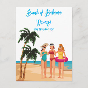 Bahamas Girls Trip Bachelorette Party Vacation Invitation Postcard