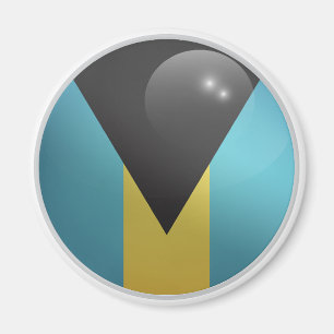 Bahamas Glossy Circle Flag Magnet