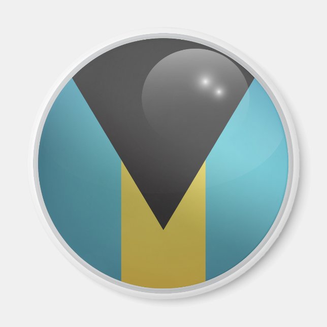 Bahamas Glossy Circle Flag Magnet (Front)