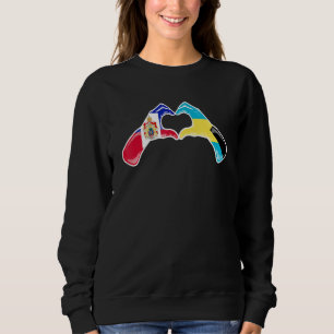 Bahamas Haiti Flag Bahamians Haitian Heart Sweatshirt
