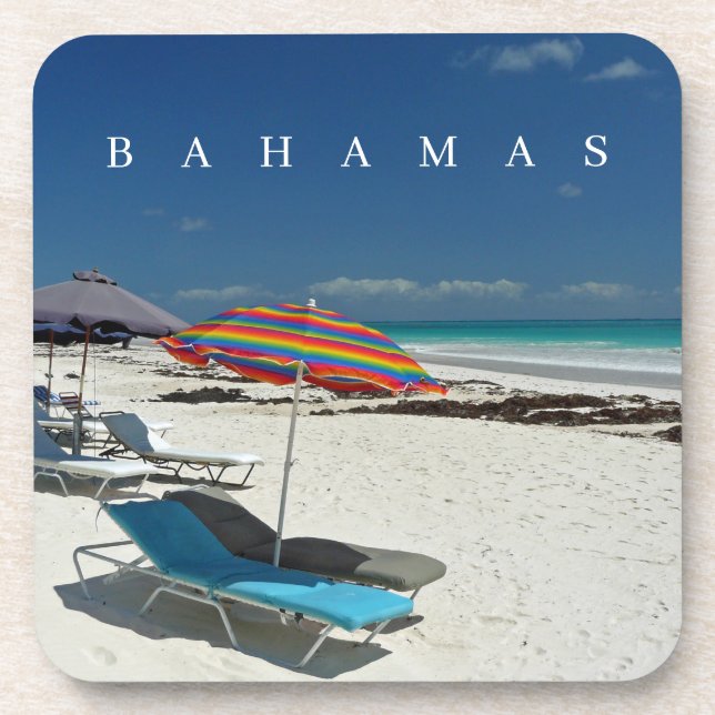 Bahamas Harbor Island Beach view coasters (Front)