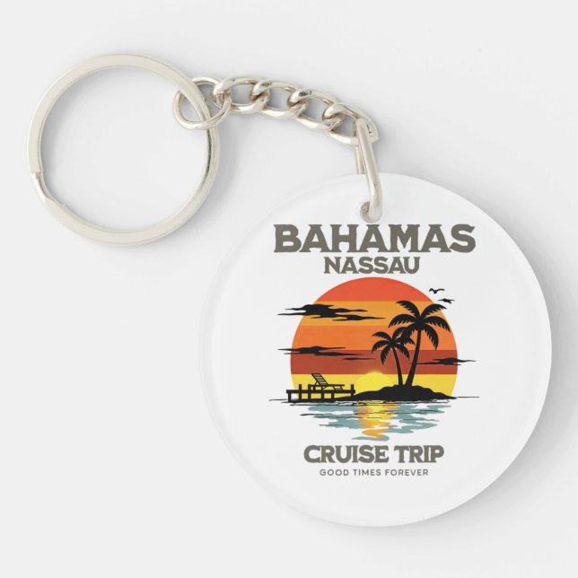 Bahamas Harbour Cruise Sunset Key Ring (Front)