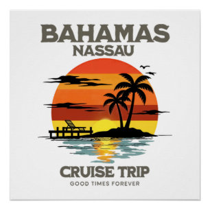Bahamas Harbour Cruise Sunset Poster