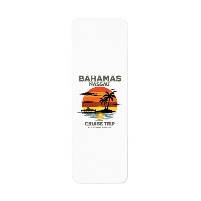 Bahamas Harbour Cruise Sunset Return Address Label (Front)