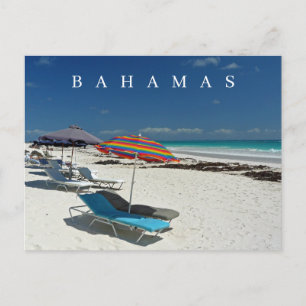 Bahamas Harbour Island sunloungers view postcard