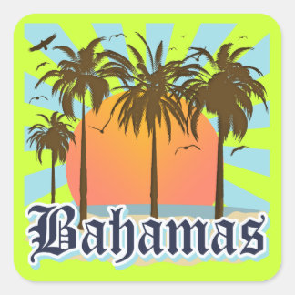 Bahamas Islands Beaches Square Sticker