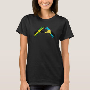Bahamas Jamaica Flag Bahamians Jamaican Heart   T-Shirt