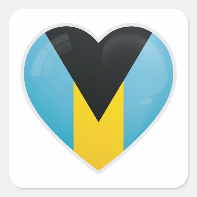 Bahamas Love Icon Square Sticker (Front)