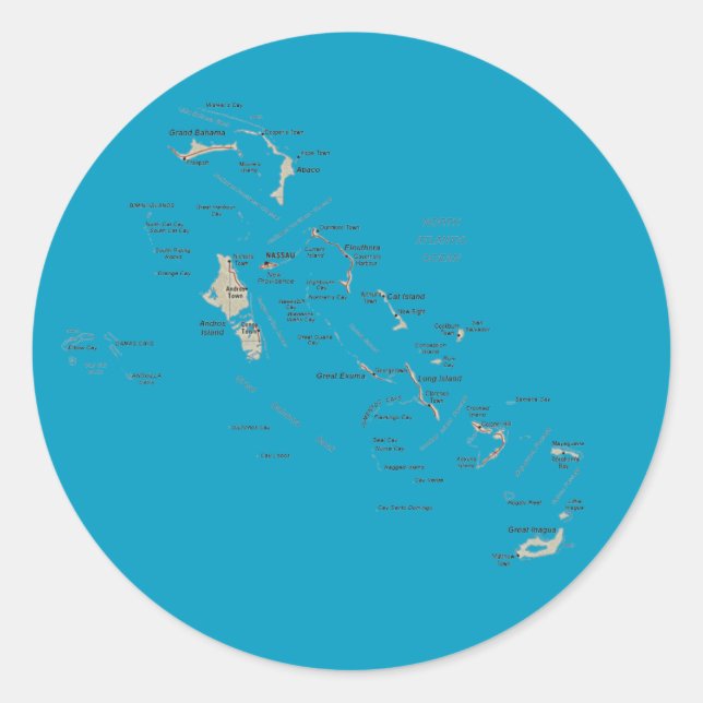 Bahamas Map Sticker (Front)