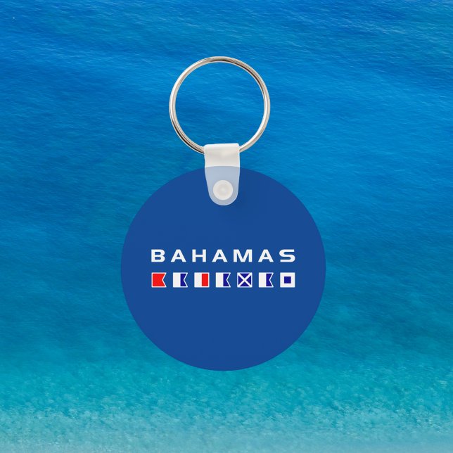 Bahamas Maritime Nautical Signal Flags Dark Colour Key Ring (Creator Uploaded)