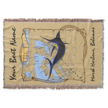 Bahamas Marlin Throw Blanket