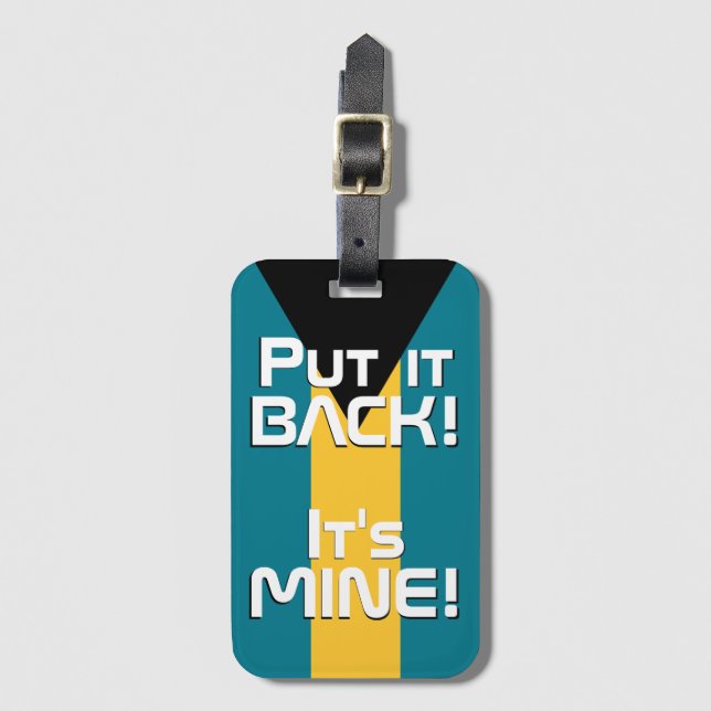Bahamas National Flag Funny Patriotic Luggage Tag (Front Vertical)