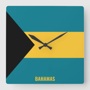 Bahamas National Flag Patriotic Square Wall Clock
