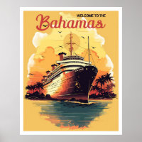 Bahamas Ocean Liner Travel Art