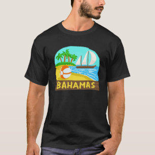 Bahamas Palm Tree Sun Beach Lagoon Island T-Shirt