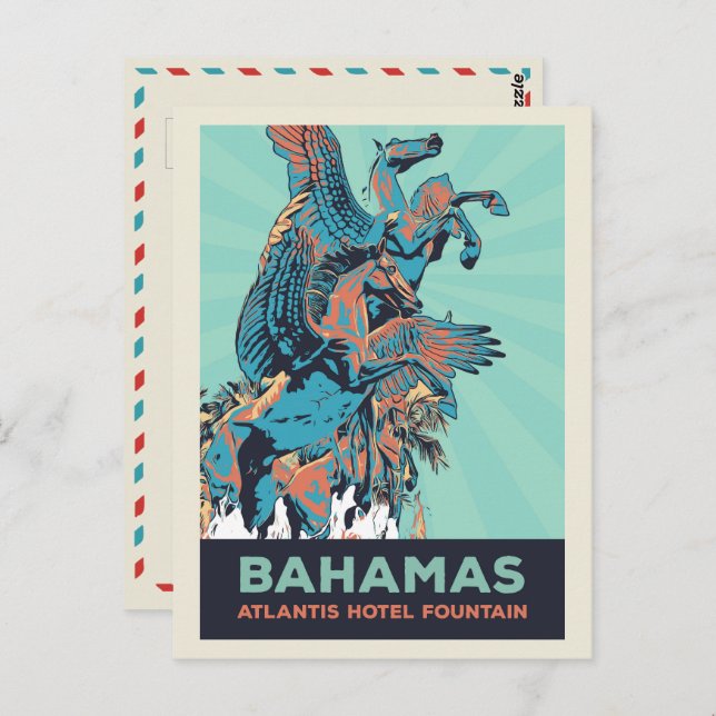 Bahamas Paradise Island, Atlantis resort fountain  Postcard (Front/Back)