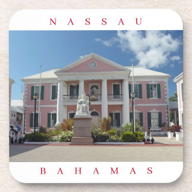 Bahamas Parliament building view coasters (Front)