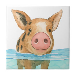 Bahamas Pig Vacation 2025 Souvenir Family Gift Ceramic Tile