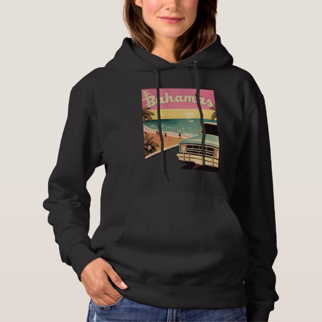 Bahamas Retro Beach Vacation Graphics Bahamas Surf Hoodie (Front)