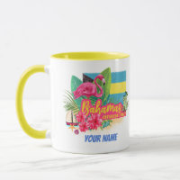 Bahamas retro caribbean island flamingo vintage