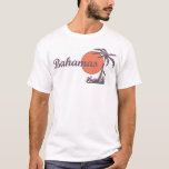 Bahamas Retro 'Worn' Palm Tourist Tee<br><div class="desc">Vintage feel with this classic vacation style tee from the Bahamas. Check out the other great styles by bluegoat for similiar tees, humour, and more! (This style also available also in new looking non 'worn' style. Check under other tees by bluegoat)</div>