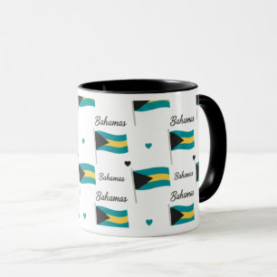 Bahamas Roots Pattern Mug   Caribbean Flag