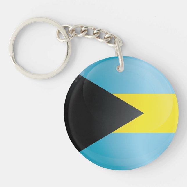 Bahamas  Round Icon Flag Key Ring (Front)