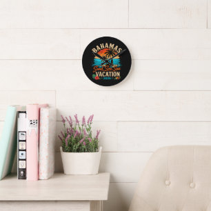 Bahamas Sand Sea Sun Vacation 2026 Round Clock