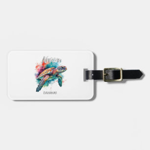 Bahamas Sea Turtle Bahamian Flag Beach Great Shark Luggage Tag