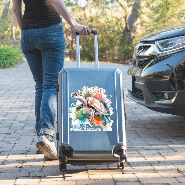 Bahamas Seat Turtle Bahamian Flag Beach Great Shar (Suitcase Insitu)