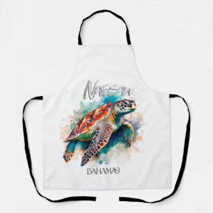 Bahamas Seat Turtle Bahamian Flag Beach Great Shar Apron