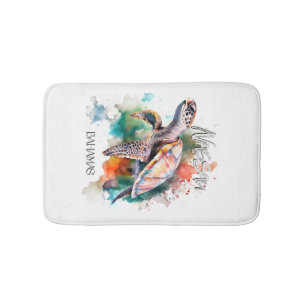 Bahamas Seat Turtle Bahamian Flag Beach Great Shar Bath Mat