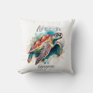 Bahamas Seat Turtle Bahamian Flag Beach Great Shar Cushion