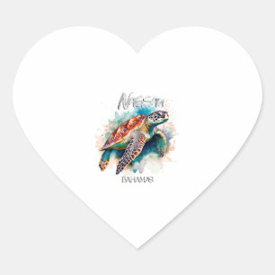 Bahamas Seat Turtle Bahamian Flag Beach Great Shar Heart Sticker