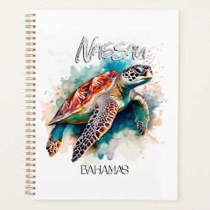Bahamas Seat Turtle Bahamian Flag Beach Great Shar Planner