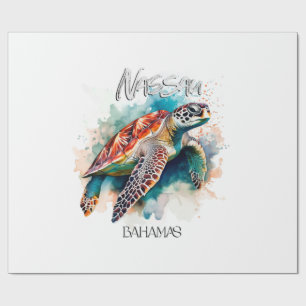 Bahamas Seat Turtle Bahamian Flag Beach Great Shar Wrapping Paper