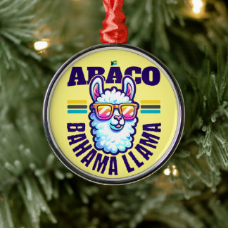 Bahamas Souvenir Gift : Abaco Bahamas Bahama Llama Metal Ornament
