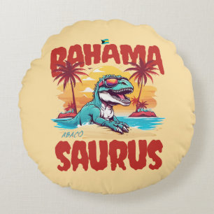 Bahamas Souvenir Gift: Abaco Bahamas Bahama Saurus Round Cushion