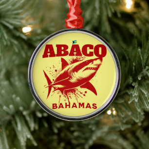 Bahamas Souvenir Gift : Abaco Bahamas Shark Fish Metal Ornament