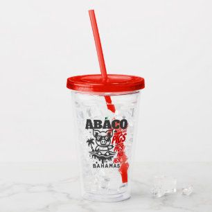 Bahamas Souvenir Gift: Abaco Bahamas Swimming Pigs Acrylic Tumbler