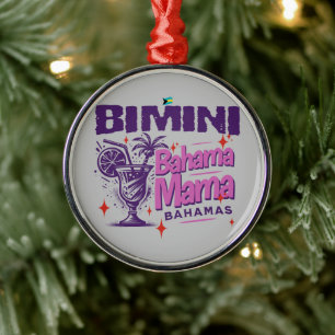 Bahamas Souvenir Gift : Bimini Bahamas Bahama Mama Metal Ornament