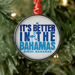Bahamas Souvenir Gift : Bimini Bahamas Cruise Metal Ornament