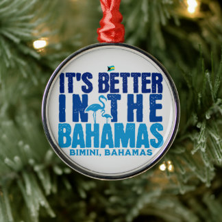 Bahamas Souvenir Gift : Bimini Bahamas Cruise Metal Ornament