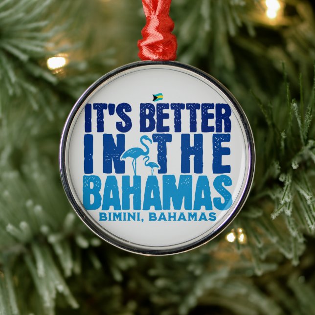 Bahamas Souvenir Gift : Bimini Bahamas Cruise Metal Ornament (Tree)