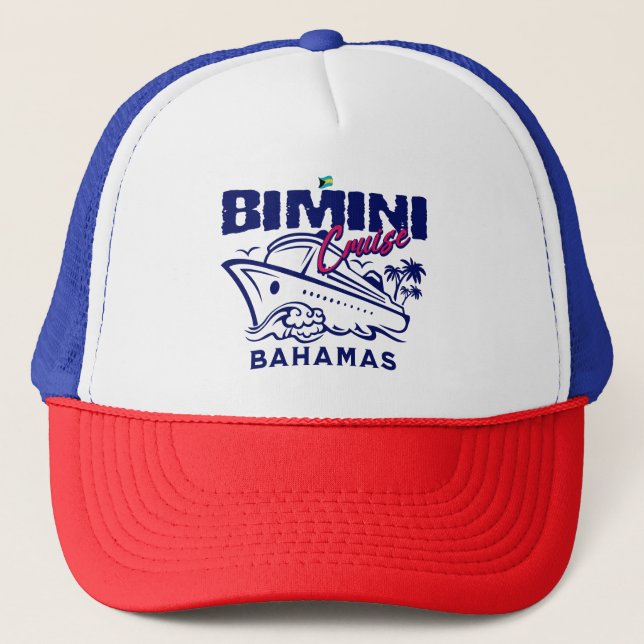 Bahamas Souvenir Gift : Bimini Bahamas Cruise Trucker Hat (Front)