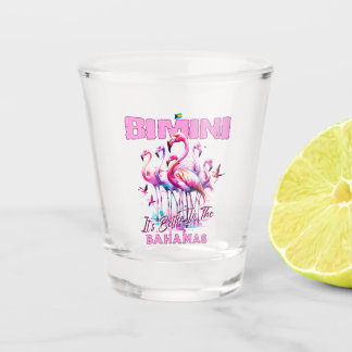 Bahamas Souvenir Gift : Bimini Bahamas Flamingo Shot Glass